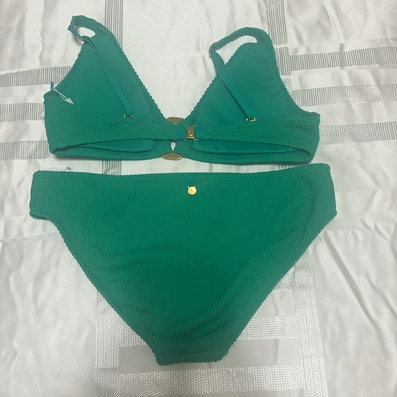 BLEU Rod Beattie Pucker Up Textured Bralette Bikini Top and Bottom Size 14 - Picture 8 of 10